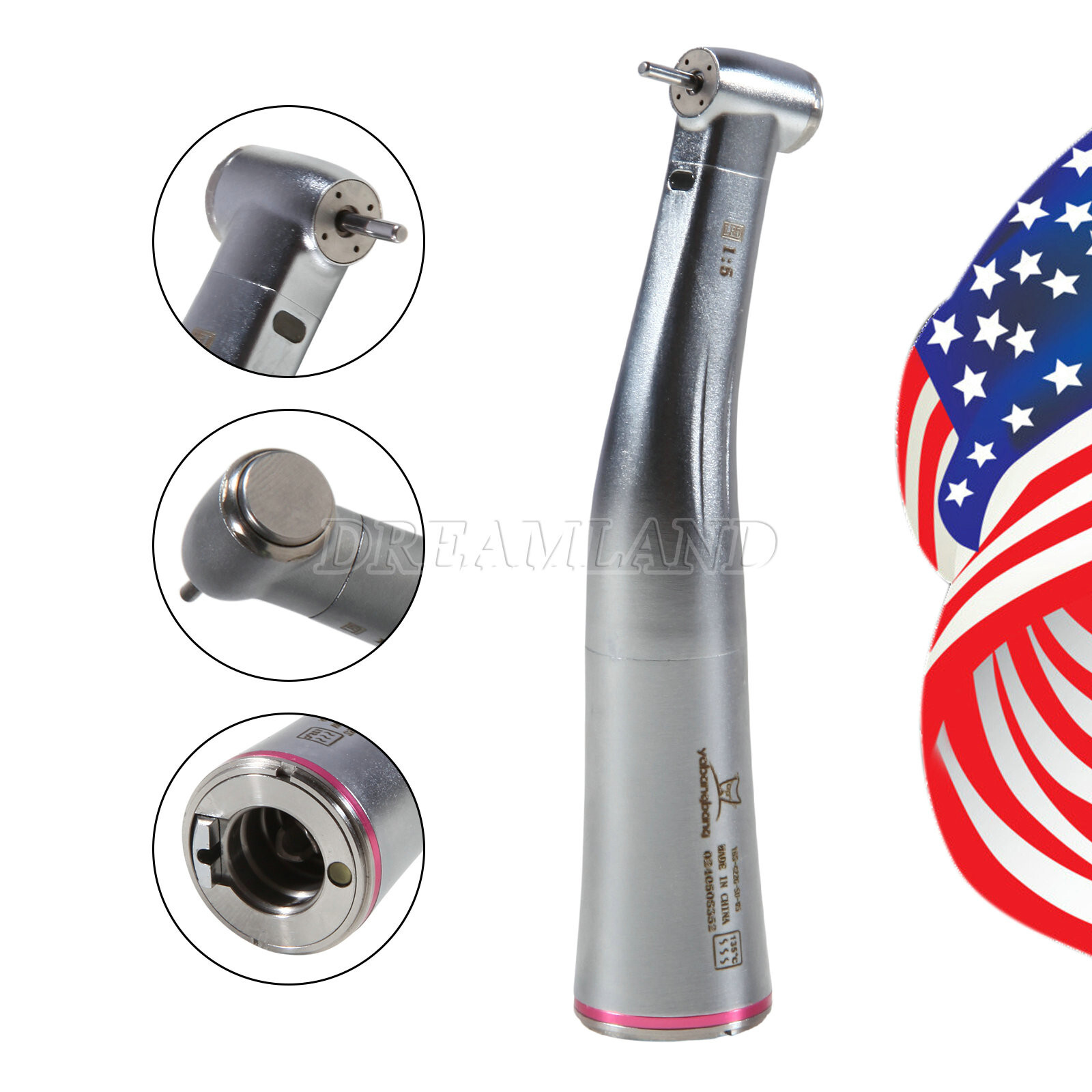 5 pcs Dental 1:5 LED Contra Angle Increasing Handpiece Fit NSK Electric Motor