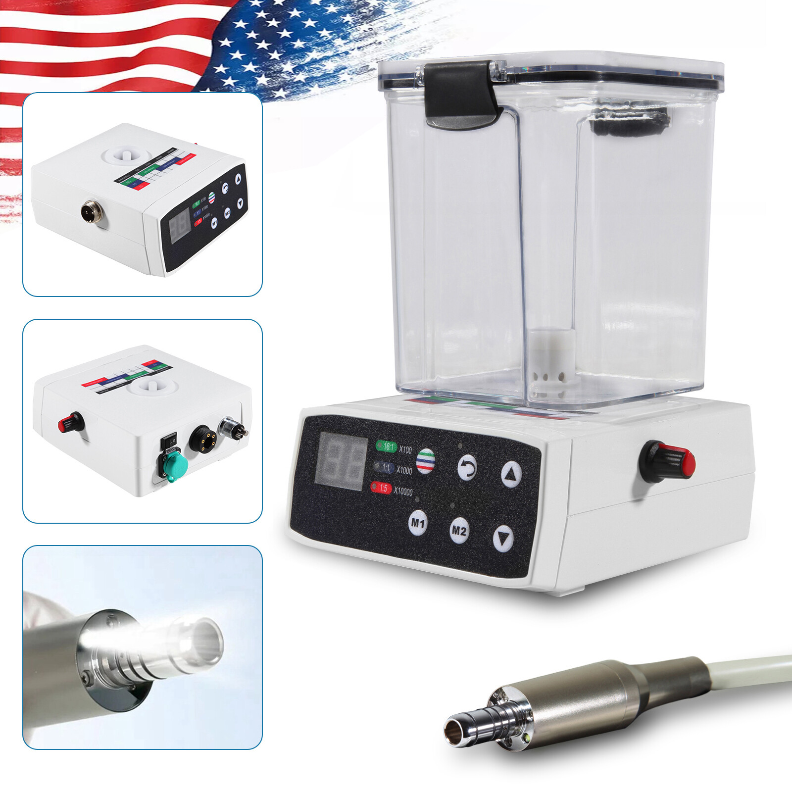 Dental Brushless LED Electric Motor fit 1:1 /1:5 /16:1 For Lab Practice UPS