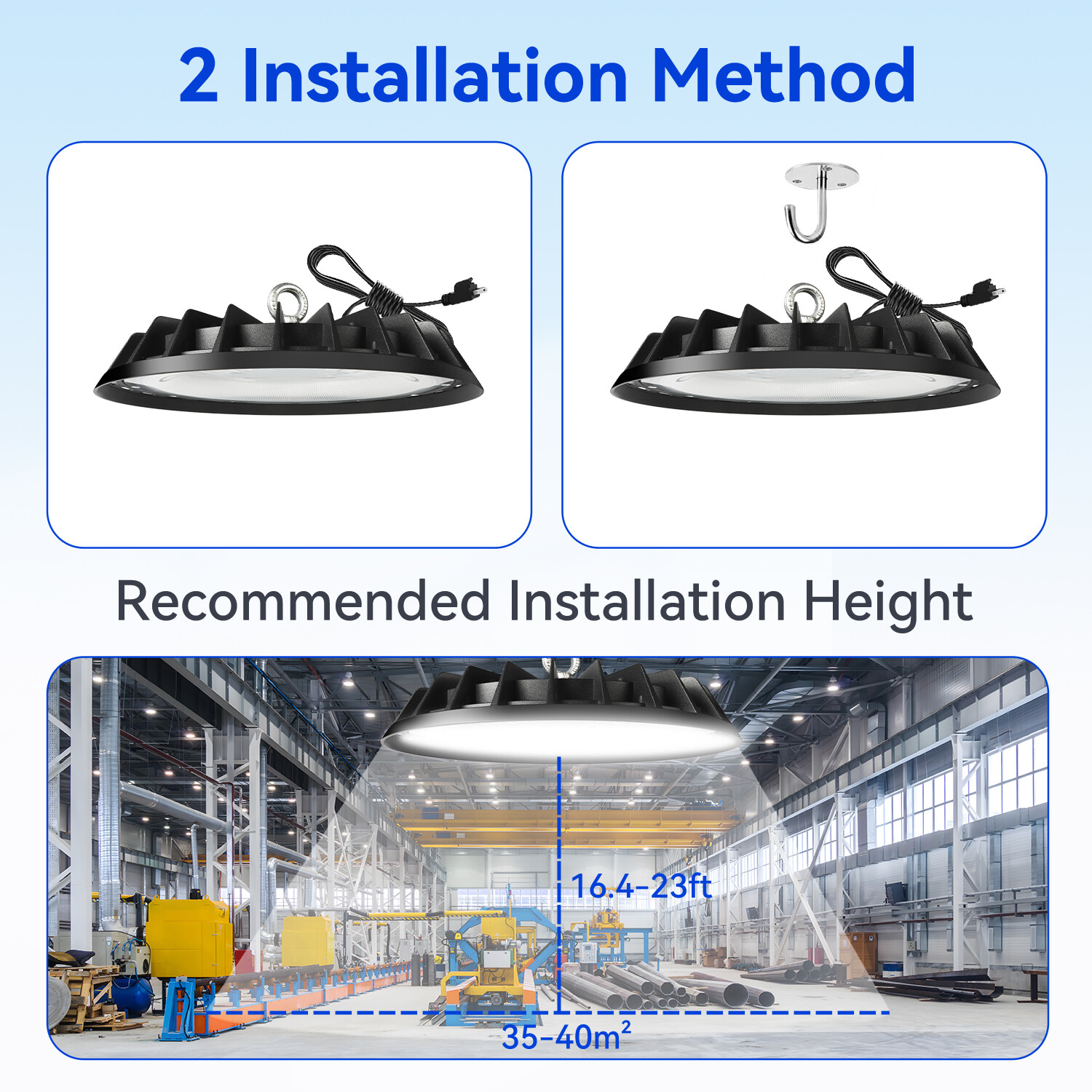 500W UFO LED High Bay Light Industrial Warehouse Factory Shop Bay Lighting 2Pack