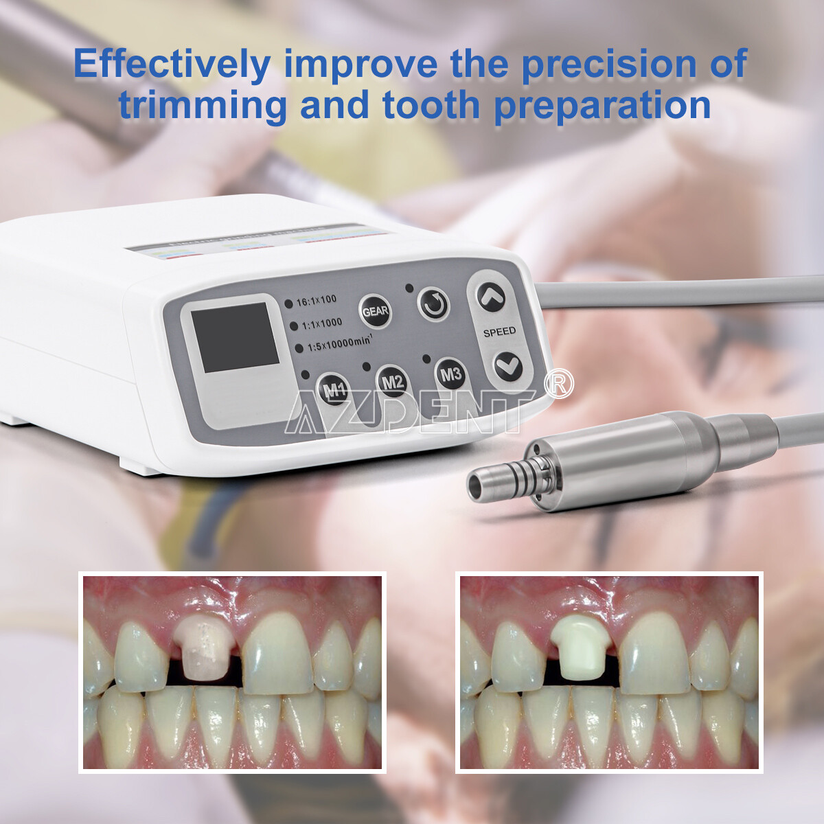 AZDENT Dental Electric Micro Motor Brushless LED 1:5/1:1/16:1/1:4.2 Handpiece