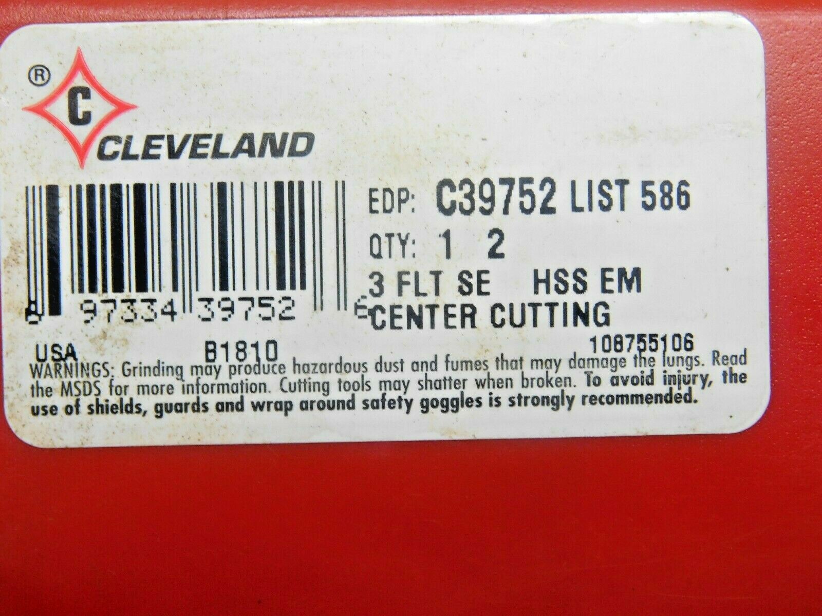 Cleveland Finishing End Mill HSS RH 2″ x 1-1/4″ x 4″ x 6-1/2″ 3FL C39752