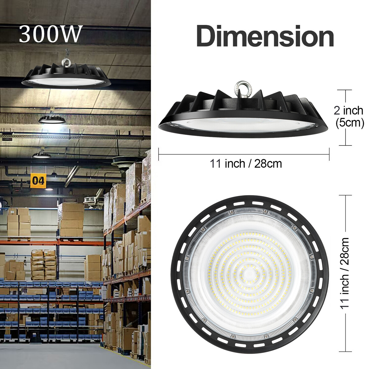 300W UFO Led High Bay Light Commercial Industrial Factory Warehouse Shop Light